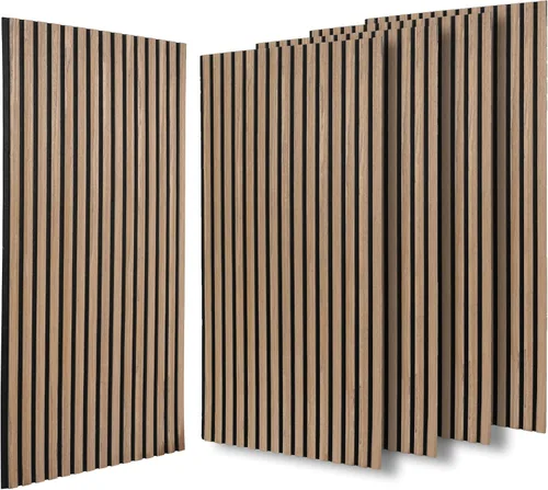 Paneles acústicos de listones grandes para pared a prueba de sonido, para decoración de pared, 47.2 x 23.6 x 0.4 pulgadas, paneles de chapa de
