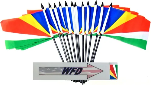 Miniatura 185 de World Flags Direct Banderas en miniatura de poliéster de Afganistán, paquete de 12, decoración de mesa de fiesta, desfiles, 4 x 6 pulgadas, verde
