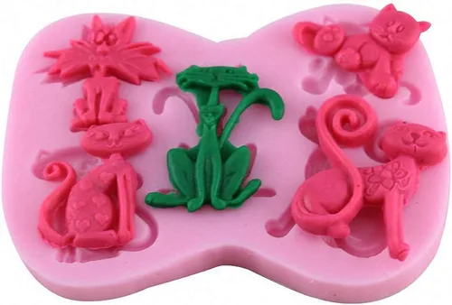 Miniatura 4 de Molde de silicona con forma de gato pequeño, molde de pasta de goma para gatito, chocolate, caramelo, magdalena, herramientas de decoración