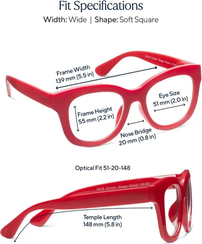Miniatura 3 de Peepers de PeeperSpecs - Gafas de lectura para mujer favoritas de Oprah, tamaño grande, con bloqueo de luz azul, Center Stage Rojo