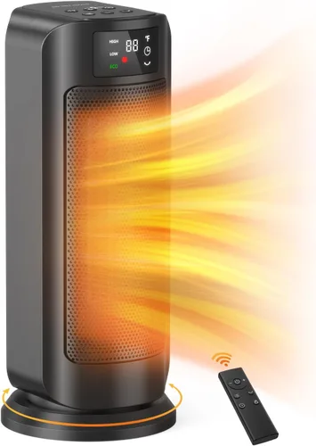 Calentadores de espacio para uso en interiores, calentamiento rápido de 1500 W, calentador de cerámica portátil con termostato, 4 modos,