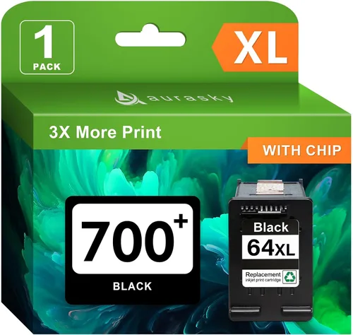 Miniatura 9 de 64XL - Cartuchos de tinta negros de alto rendimiento para 64XL, repuesto compatible con HP Envy Photo 7800 7855 7858 7155 7120 7158 7100 7164 6200