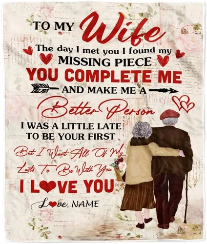 Miniatura 19 de Manta personalizada con texto en inglés «To My Wife from Husband When I Tell You I Love You Wife», manta de forro polar personalizada