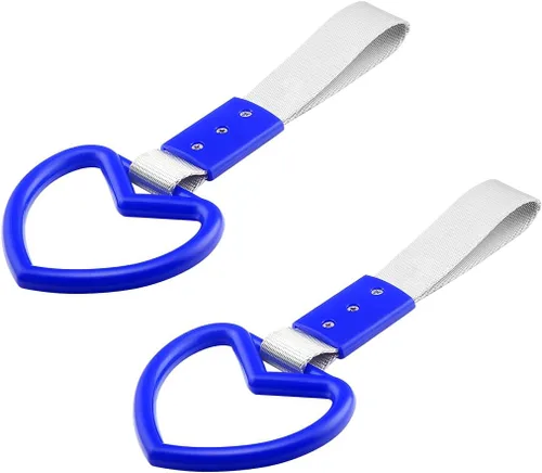 Miniatura 21 de 2 anillos Tsurikawa en forma de corazón, correa de mano para parachoques trasero, asa de corazón Janpanese para automóviles, SUV, metro, autobús