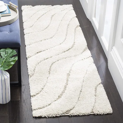 Miniatura 16 de SAFAVIEH Colección Florida Shag - Alfombra de acento de 2'3" x 4', color crema y beige, sin desprendimiento y de fácil cuidado, 1.2 pulgadas