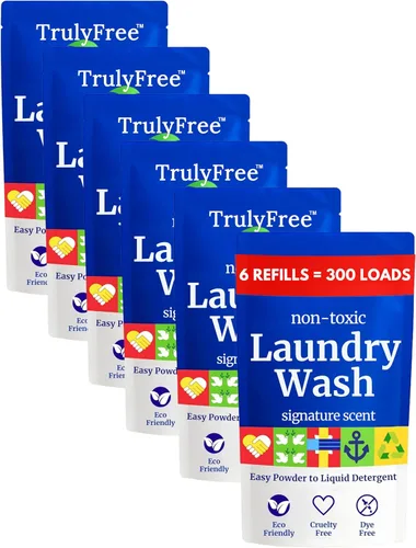 Miniatura 11 de Truly Free Detergente natural para ropa sensible Respetuoso con el medio ambiente, a base de plantas, seguro para ropa de bebé Polvo limpio