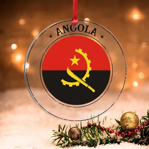 Miniatura 20 de Adorno de árbol de Navidad de Bahamas, bandera de las Bahamas, adornos acrílicos para decoraciones de Navidad, bandera nacional, recuerdo del país