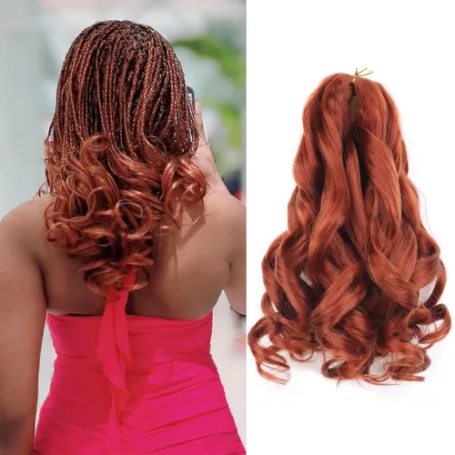 Miniatura 82 de Cabello rizado francés trenzado de 10 pulgadas, color 4, cabello rizado preestirado, 8 paquetes de trenzas de ganchillo de rizo francés para trenzas