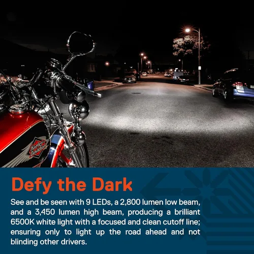 Miniatura 2 de TRUE MODS 5.75" (5 3/4) Faro LED para Harley Davidson [Acabado Negro] Faro LED Redondo para Motocicleta para Dyna Street Bob Super Wide Glide Low