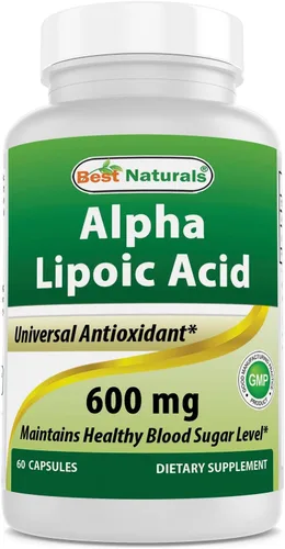 Best Naturals Ácido alfa lipoico 600 mg 60 cápsulas – ALA Potente antioxidante (60 unidades (paquete de 1))