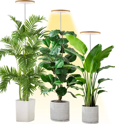 Miniatura 26 de Yadoker - Luz de cultivo LED de espectro completo para plantas de interior, lupa negra, altura ajustable, temporizador automático, bajo voltaje