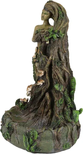 Miniatura 6 de Ebros Gift Whispering Forest Celta Greenman Árbol Mujer Gaia Ent Retorno Incienso Cono Quemador Aroma Aroma Estatuilla Diosa Cuernos Árbol