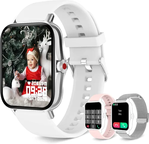 Miniatura 8 de Iaret Reloj inteligente para mujer (recepción de llamadas/marcación), reloj inteligente impermeable para teléfonos Android iOS de 1.7 pulgadas, Negro