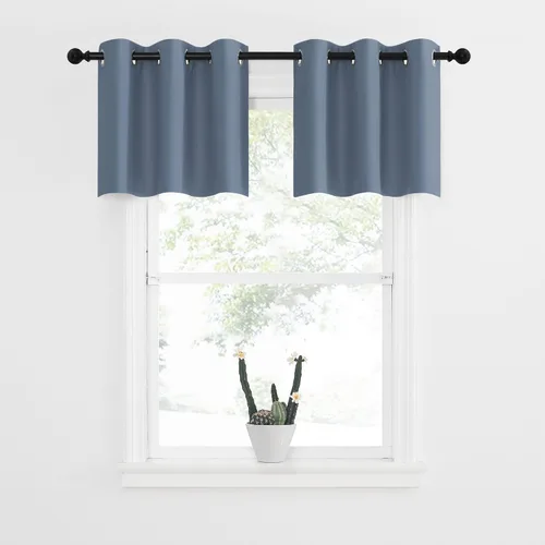 Miniatura 24 de NICETOWN Cortinas opacas de cocina para ventana sobre el fregadero, aislamiento térmico, decoración del hogar, pequeños niveles opacos con ojales