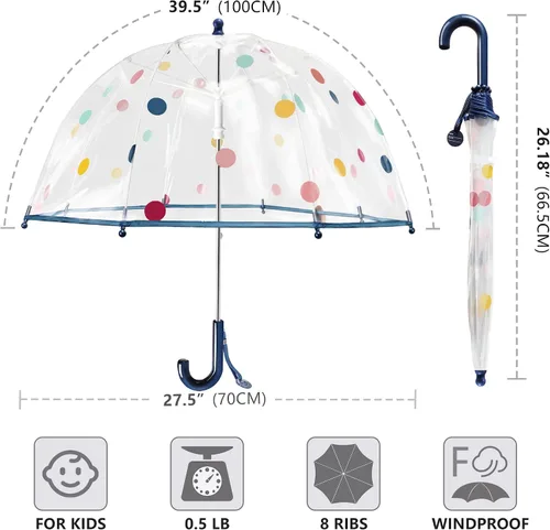 Miniatura 5 de RONIARE Kids Clear Bubble Umbrellas for Rain Dome Windproof Umbrella for Kid Girls and Boys
