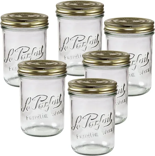 Miniatura 10 de Le Parfait Familia Wiss - Tarros de vidrio de boca ancha de 7 onzas (6.8 fl oz), paquete de 6 unidades, fabricados en Francia, tapa hermética de 2