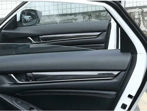 Miniatura 8 de x xotic tech Tira de cubierta de moldura de panel de puerta lateral interior, patrón de fibra de carbono, compatible con Honda Accord Sedan 10ª