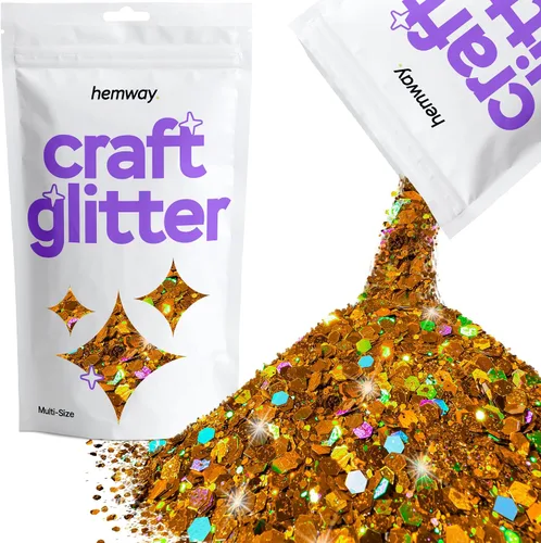 Miniatura 55 de Hemway Craft Glitter - Rojo Copos de lentejuelas metálicas de varios tamaños para manualidades de resina y epoxi Suministros para vasos