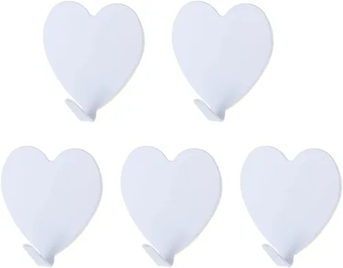 Miniatura 11 de Gancho de pared autoadhesivo en forma de corazón, gancho para puerta, ganchos decorativos fuertes de acero inoxidable para cocina y baño