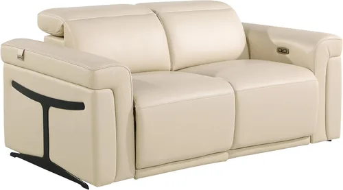 Miniatura 2 de Blackjack Furniture Mario - Sofá biplaza reclinable de cuero italiano de grano superior con reposacabezas y asientos ajustables, cargadores USB