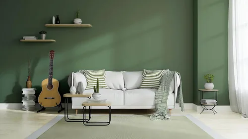 Miniatura 8 de Safiyya Papel tapiz de 393 x 15.7 pulgadas, papel tapiz verde oscuro para despegar y pegar, textura de lino, papel de contacto impermeable