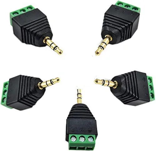 Miniatura 4 de Adaptador de audio de 0.138 in de 3 polos hembra a terminal verde de 3 tornillos