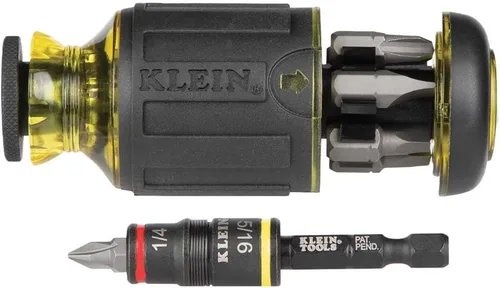 Miniatura 3 de Klein Tools 32931 Juego de llaves de impacto SAE 3 en 1, 1 enchufe abatible con tamaños de destornillador de tuerca de 1/4 y 5/16 y soporte