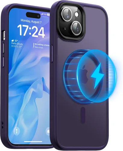 Miniatura 16 de Meifigno Magic Mag Series - Funda diseñada para iPhone 15 Pro, protección de grado militar y compatible con MagSafe, parte trasera mate translúcida