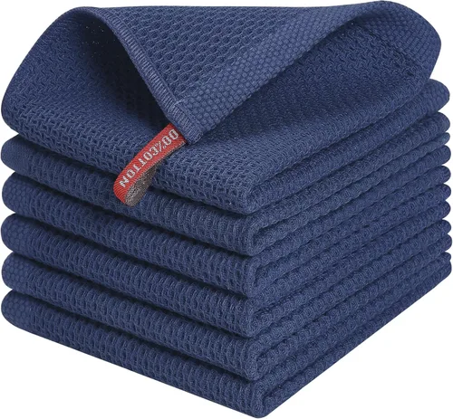 Miniatura 51 de Kitinjoy - Paños de cocina de 100 % algodón, tela de tejido gofrado, paño de limpieza ultrasuave, absorbente y de secado rápido. Gris Oscuro