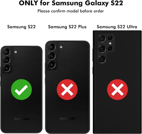 Miniatura 7 de Jiunai Funda para Samsung S22 con tarjetero para 2 tarjetas de identificación de licencia, acceso de crédito, tarjetero deslizante, cubierta