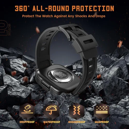 Miniatura 4 de Goton Estuche impermeable 3 en 1 con correa para Apple Watch con protector de pantalla de vidrio templado incorporado de 40 mm, cubierta frontal