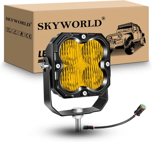 Miniatura 21 de SKYWORLD Luz LED Cuadrada Tipo Pod de 4.3 pulgadas, 30W 2500 LM, Luz Antiniebla de Conducción Todoterreno para Carro 4x4 Camión UTE ATV Barco