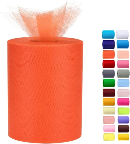 Miniatura 11 de Rollos de tul de 6 pulgadas por 100 yardas (300 pies) de tela de carrete de tul para bricolaje, faldas tutú, bodas, baby shower, manualidades