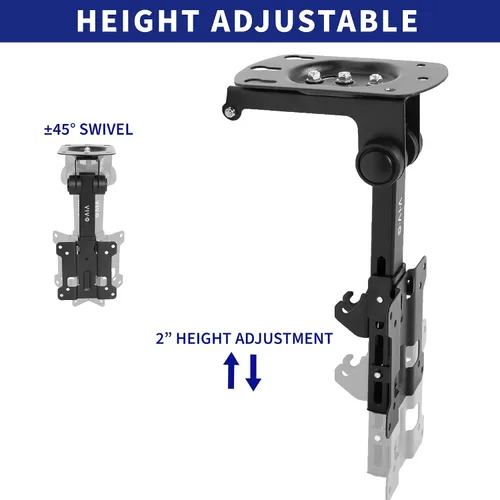 Miniatura 4 de VIVO montaje rebatible manual, plegable, con inclinación, para techo, para televisores con pantalla de LCD plana y monitores Negro