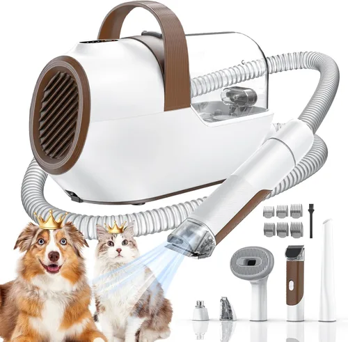 Miniatura 9 de Aspirador para Aseo de Perros, Kit de Aseo para Perros con Cortador de Uñas y Amoladora, 6 Herramientas de Aseo para Mascotas (Caramel)