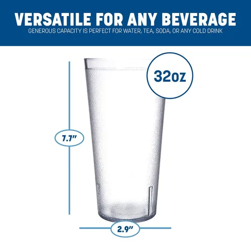 Miniatura 2 de Carlisle FoodService Products - Vaso de plástico Stackable™ de 32 onzas, transparente (paquete de 24)