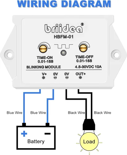 Miniatura 4 de Briidea Módulo de Parpadeo Intermitente de 10 Amperios DC 4.5-30V Adecuado para Varias Lámparas de Advertencia, Impermeable
