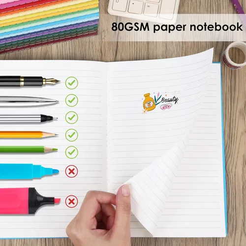 Miniatura 4 de LABUK 48 piezas de cuadernos A5 a granel, cuadernos rayados de 5.5 x 8.5 pulgadas, cuadernos en blanco para escribir, oficina, escuela, 60 páginas