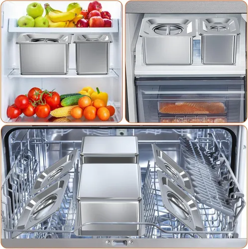 Miniatura 8 de Estación de cobertura de pizza para mesa de horno de pizza, recipiente de pizza de acero inoxidable con 6 recipientes de condimentos con tapas