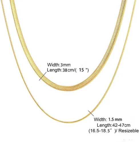 Miniatura 18 de Collares en capas para mujer, chapados en plata, delicada cuerda torcida de serpiente, delicado collar en capas, gargantilla de diferentes