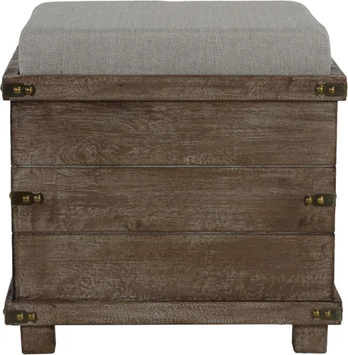 Miniatura 5 de Cortesi Home Scusset - Bandeja otomana de almacenamiento en tela y madera, gris, 15.75 pulgadas de ancho x 15.75 pulgadas de largo x 15.5 pulgadas
