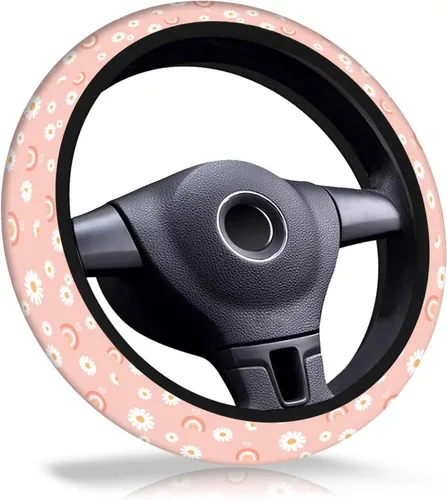 Miniatura 9 de Funda para volante de automóvil, de neopreno elástico transpirable antideslizante de 15 pulgadas, protector para volante de automóvil para mujeres