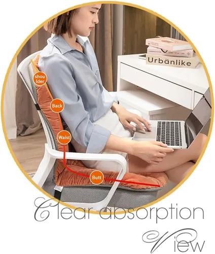Miniatura 5 de Cojín para Silla de Escritorio Antideslizante Cojín de Asiento Mecedora Almohadilla para Silla de Oficina Cojín de Asiento de Dormitorio con Soporte