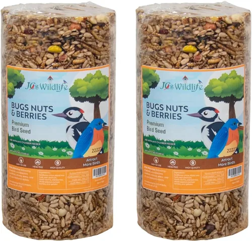 Miniatura 12 de JCs Wildlife Cilindro de semillas de pájaros con agujero, sin ensuciar, sin relleno, alimento para pájaros silvestres para comederos exteriores