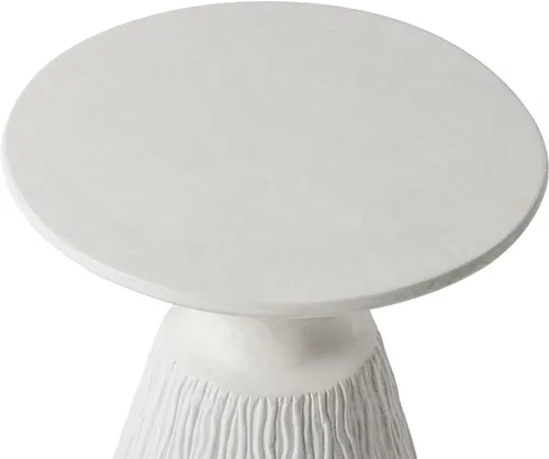Miniatura 7 de HOMPUS Mesa auxiliar redonda para exteriores, mesa auxiliar de hormigón MgO Samll de hongos, mesa auxiliar ligera para patio, soporte para plantas