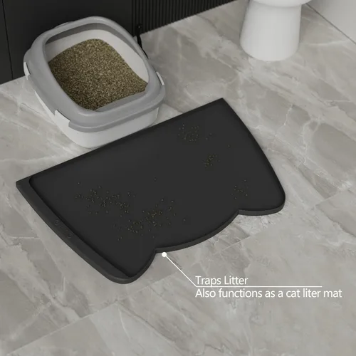 Miniatura 96 de OHMO - Tapete de silicona para alimentos para gatos, tapete de alimentación de mascotas para el piso, antideslizante e impermeable, bandeja de agua