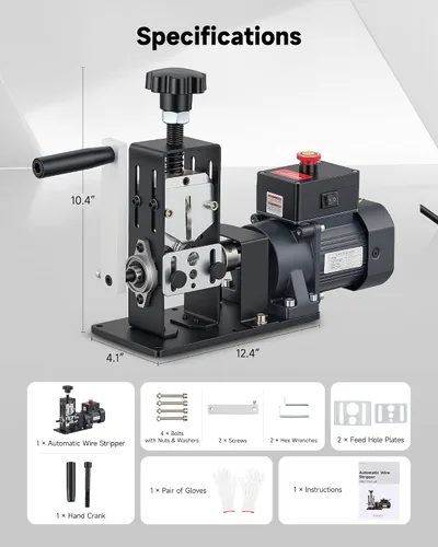 Miniatura 9 de CREWORKS - Máquina pelacables eléctrica, pelacables eléctrico para cables de cobre de 0.06 a 0.9 pulgadas (0.059-0.866 in) con 3 modos de operación