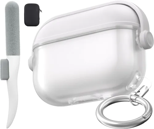 Miniatura 32 de Valkit Funda compatible con AirPods Pro, transparente con kit de limpieza, funda protectora de TPU suave para AirPods Pro Gen 2nd/1st 2023/2022/2019