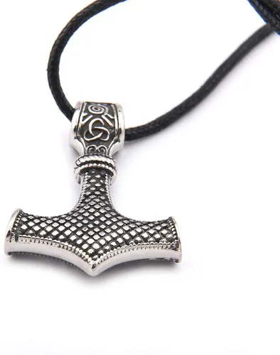 Miniatura 3 de GUNGNEER Mjlonir - Colgante de martillo de Thor color dorado con cadena de caja collar de hombre de Mjolnir vikingo nórdico acero inoxidable 316L