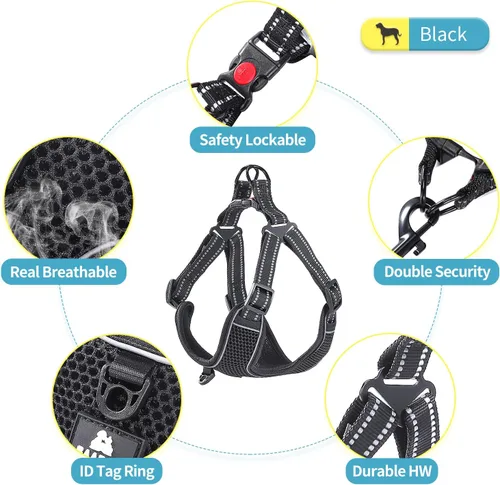 Miniatura 2 de BAAPET Arnés transpirable para perro para cachorros pequeños, medianos y malla de aire con correa reflectante de 6 pies para perro